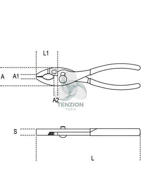 Pinza Regolabile Due Posizioni Manici PVC Antiscivolo