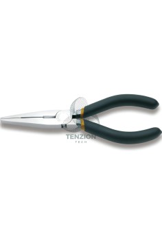 Pinza A Becchi Piatti Lunghissimi Dritti Zigrinati Cromata Manici PVC Antiscivolo