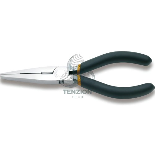 Pinza A Becchi Piatti Lunghissimi Dritti Zigrinati Cromata Manici PVC Antiscivolo