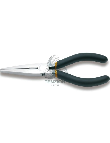 Pinza A Becchi Piatti Lunghissimi Dritti Zigrinati Cromata Manici PVC Antiscivolo