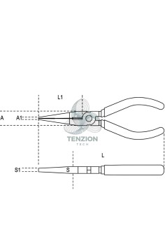 Pinza A Becchi Piatti Lunghissimi Dritti Zigrinati Cromata Manici PVC Antiscivolo 2