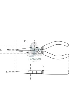 Pinza A Becchi Piatti Lunghissimi Dritti Zigrinati Manici PVC Antiscivolo 2