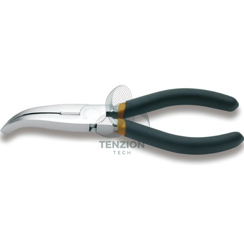 Pinza A Becchi Piatti Lunghissimi Piegati Zigrinati Manici PVC Antiscivolo