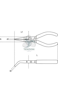 Pinza A Becchi Piatti Lunghissimi Piegati Zigrinati Manici PVC Antiscivolo 2