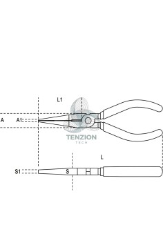 Pinza A Becchi Mezzotondi Lunghissimi Dritti Zigrinati Cromata Manici PVC Antiscivolo 2