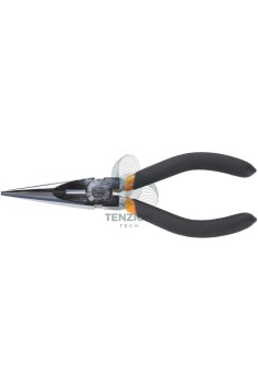 Pinza A Becchi Mezzotondi Lunghissimi Dritti Zigrinati Manici PVC Antiscivolo