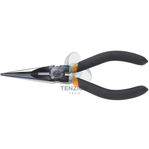 Pinza A Becchi Mezzotondi Lunghissimi Dritti Zigrinati Manici PVC Antiscivolo