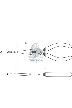 Pinza A Becchi Mezzotondi Lunghissimi Dritti Zigrinati Cromata Impugnatura Bimateriale 2