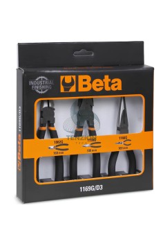 Set 3 Pinze Universale Becchi Mezzotondi Lunghi E Tronchese Manici PVC Antiscivolo