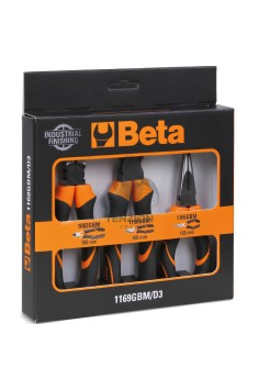 Set 3 Pinze Universale Becchi Mezzotondi Lunghi E Tronchese Impugnatura Bimateriale