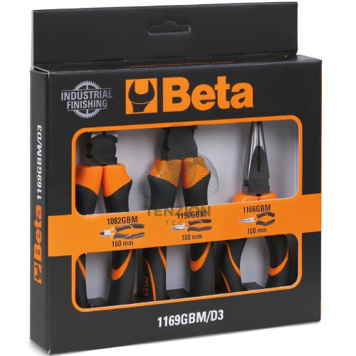 Set 3 Pinze Universale Becchi Mezzotondi Lunghi E Tronchese Impugnatura Bimateriale