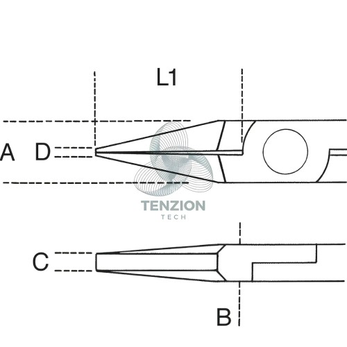 Pinza Per Elettronica Becchi Piatti Corti Lisci Impugnatura Bimateriale