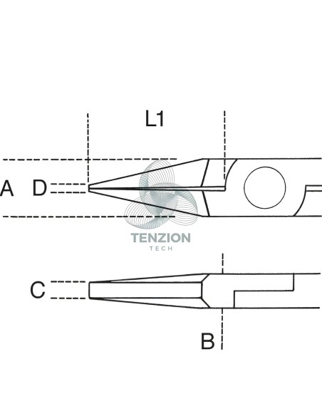 Pinza Per Elettronica Becchi Piatti Corti Lisci Impugnatura Bimateriale