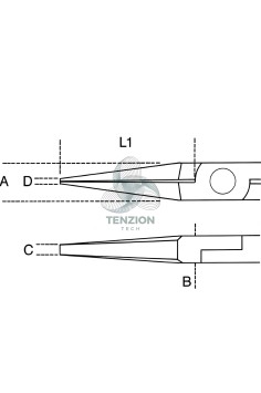 Pinza Per Elettronica Becchi Piatti Lunghi Lisci Impugnatura Bimateriale 2