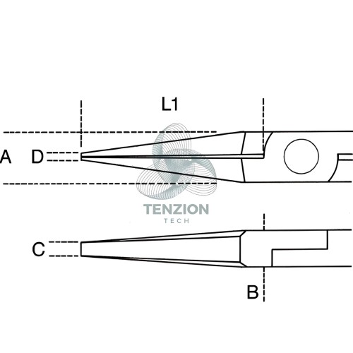 Pinza Per Elettronica Becchi Piatti Lunghi Lisci Impugnatura Bimateriale
