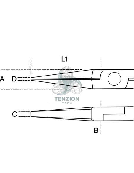 Pinza Per Elettronica Becchi Piatti Lunghi Lisci Impugnatura Bimateriale