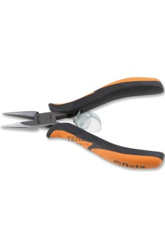 Pinza Per Elettronica Becchi Mezzotondi Corti Lisci Impugnatura Bimateriale