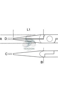Pinza Per Elettronica Becchi Mezzotondi Lunghi Lisci Impugnatura Bimateriale 2
