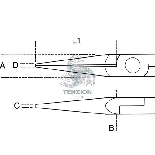 Pinza Per Elettronica Becchi Mezzotondi Lunghi Lisci Impugnatura Bimateriale