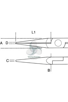 Pinza Per Elettronica Becchi Mezzotondi Lunghi Zigrinati Impugnatura Bimateriale 2