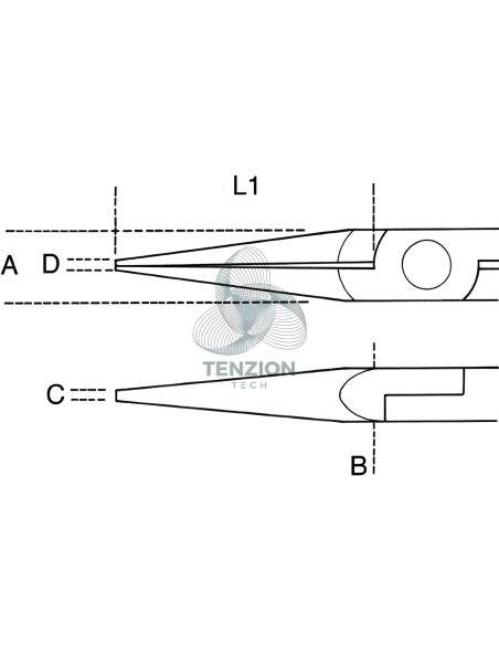 Pinza Per Elettronica Becchi Mezzotondi Lunghi Zigrinati Impugnatura Bimateriale
