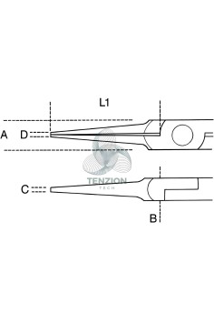 Pinza Per Elettronica Becchi Mezzotondi Lunghi Lisci Rastremati Impugnatura Bimateriale 2
