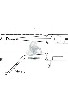 Pinza Per Elettronica Becchi Mezzotondi Lunghi Lisci Rastremati Piegati Impugnatura Bimateriale 2