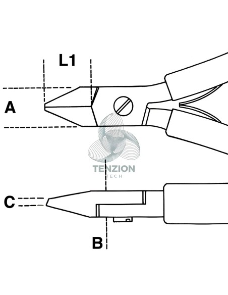Tronchese Per Elettronica Taglienti Diagonali Semirasi Becchi Assottigliati Impugnatura Bimateriale