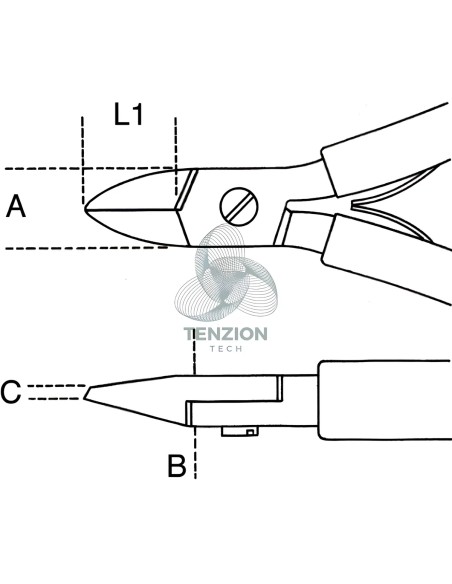 Tronchese Per Elettronica Taglienti Diagonali Semirasi Becchi Arrotondati Impugnatura Bimateriale