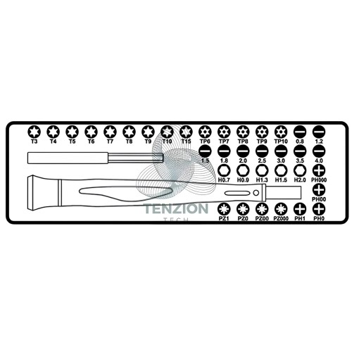 Set Microgiravite Con 36 Inserti Intercambiabili E Prolunga Magnetica 4mm