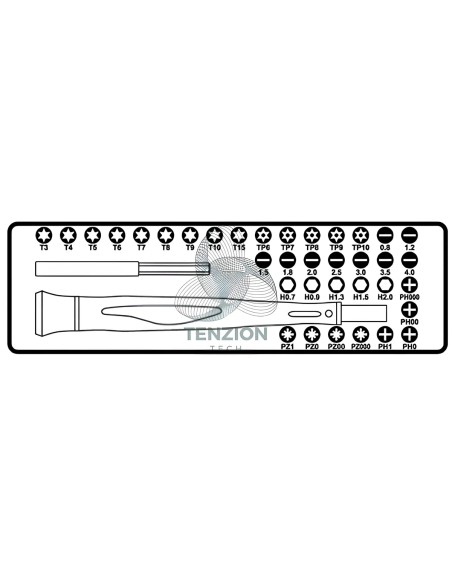 Set Microgiravite Con 36 Inserti Intercambiabili E Prolunga Magnetica 4mm