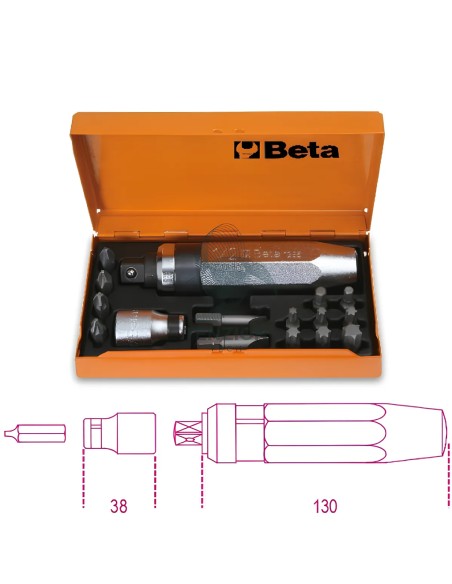 Set Giravite A Percussione 1/2" Con Inserti E Bussola Portainserti