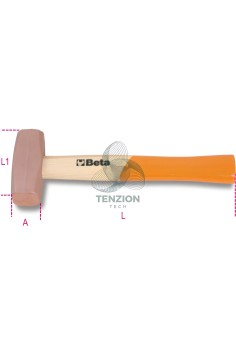 Mazzuola Testa In Rame Manico In Legno
