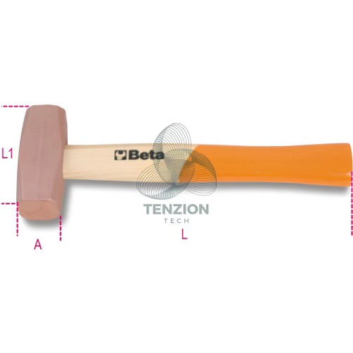Mazzuola Testa In Rame Manico In Legno