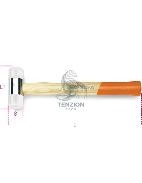 Mazzuola Con Battenti Intercambiabili Nylon Manico In Legno