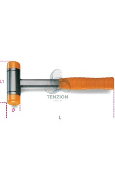 Mazzuola Antirimbalzo Battenti Intercambiabili Manico In Acciaio 2