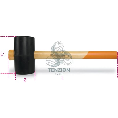 Mazzuola Con Testa In Gomma Dura