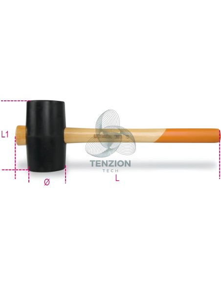 Mazzuola Con Testa In Gomma Dura