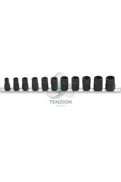 Set 11 Estrattori Per Dadi Destrorsi Danneggiati Attacco Quadro 3/8" 1/2" 8-19mm