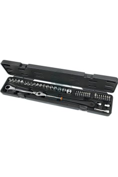 Set Chiave Cricchetto Orientabile Bussole Ribassate Per Tendicinghia 3/8"