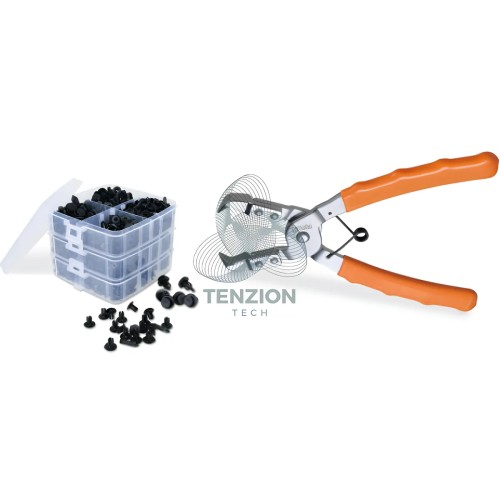 Set Pinze Per Pioli Con Assortimento Clips In Plastica