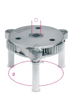 Chiave Autoregolabile Tre Bracci Per Filtri Olio Destrorsa Sinistrorsa 1/2" Ø105-165mm