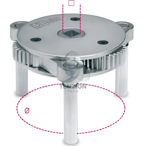 Chiave Autoregolabile Tre Bracci Per Filtri Olio Destrorsa Sinistrorsa 1/2" Ø105-165mm