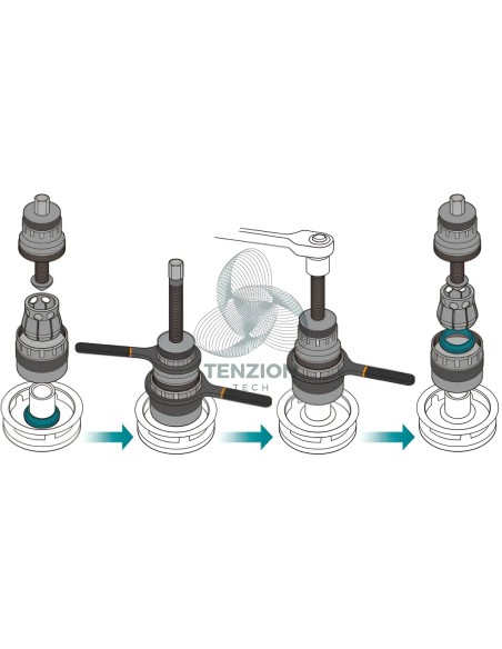 Set Estrazione Anello Interno Cuscinetto Ruota Dal Mozzo
