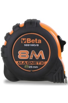 Flessometro Magnetico Cassa Bimateriale Abs Antiurto Nastro Acciaio Classe Precisione II
