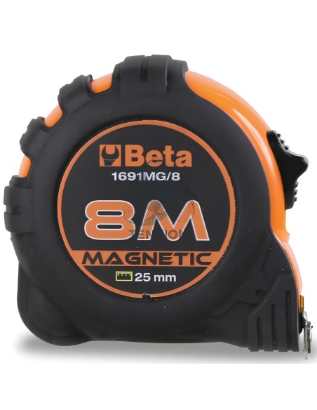 Flessometro Magnetico Cassa Bimateriale Abs Antiurto Nastro Acciaio Classe Precisione II