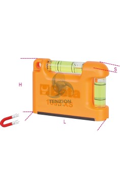 Livella Tascabile Magnetica Alluminio Profilato 2 Fiale Infrangibili Precisione 1mm/m 2