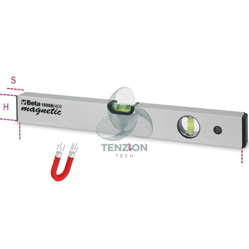 Livella Magnetica Alluminio Profilato Anodizzato 2 Fiale Infrangibili Precisione 1mm/m