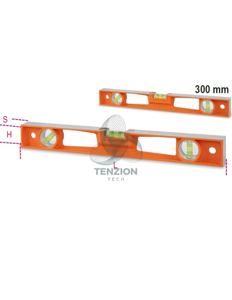 Livella Alluminio Pressofuso 4 Basi Rettificate 3 Fiale Infrangibili Precisione 1mm/m