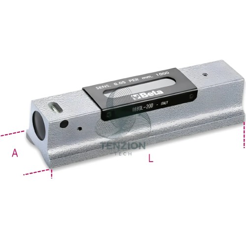 Livella Lineare Prismatica Rettificata Ghisa 2 Fiale Infrangibili Precisione 0,05mm/m